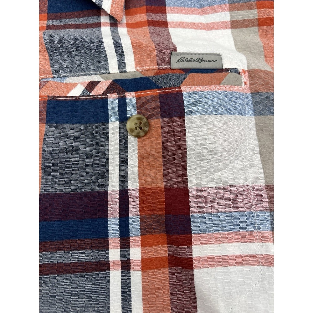 Eddie Bauer Shirt Mens XL Plaid Vent Fishing Hiking Button Up Short Sleeve - Picture 3 of 4